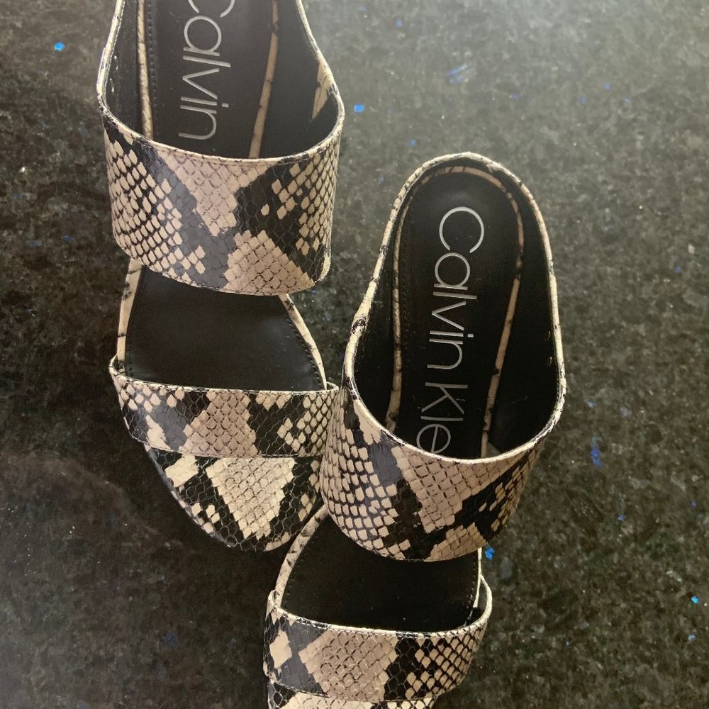Calvin Klein Snake Skin Cecily Dress Sandal